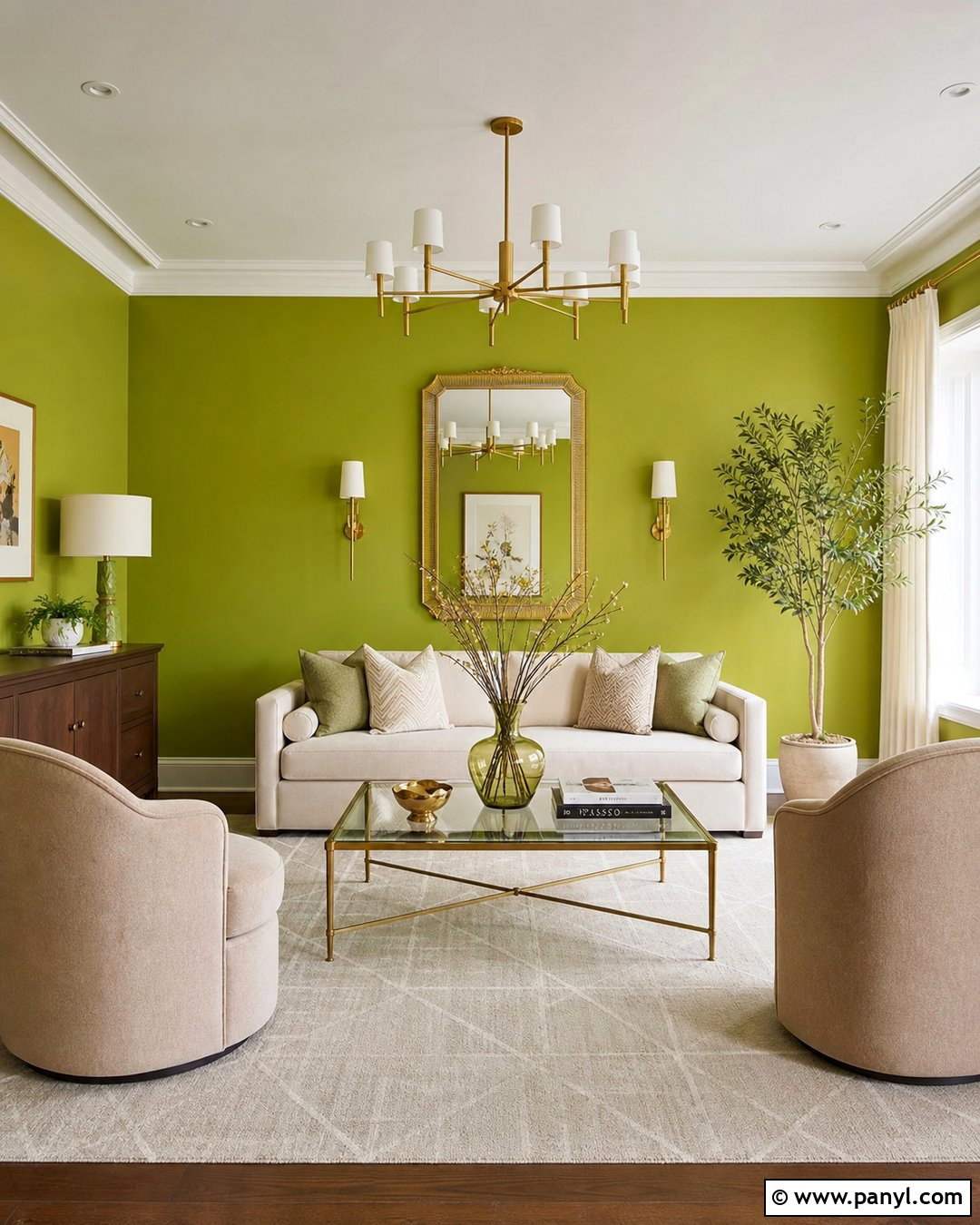 Lime Green Walls With Gold Accents - 35 Lime Green Walls