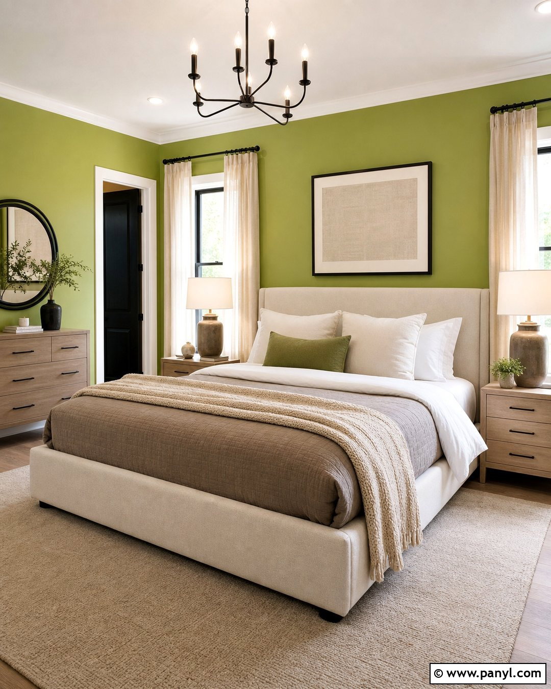Lime Green Walls With Neutral Textiles - 35 Lime Green Walls