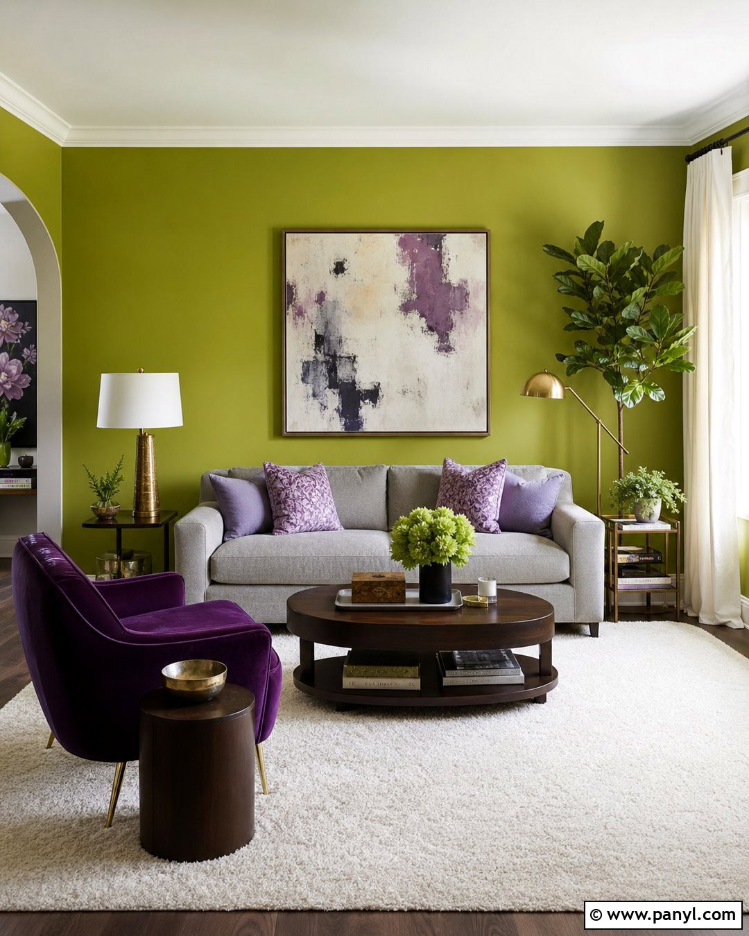 Lime Green Walls With Purple Decor - 35 Lime Green Walls