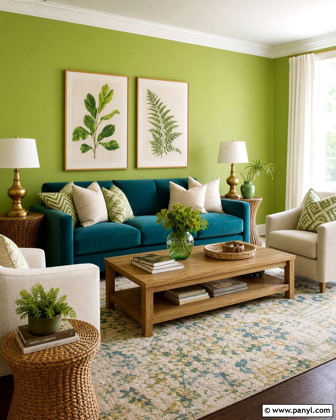 Lime Green Walls With Teal Furniture - 35 Lime Green Walls