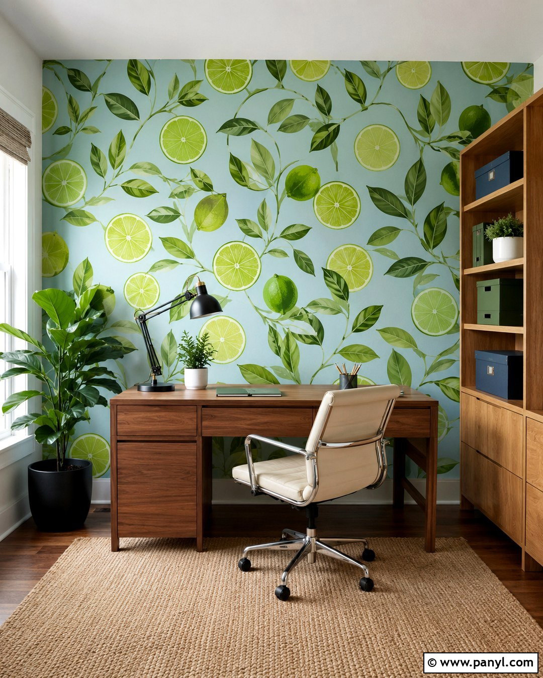 Lime Wallpaper Home Office - 20 Citrus Wall Ideas