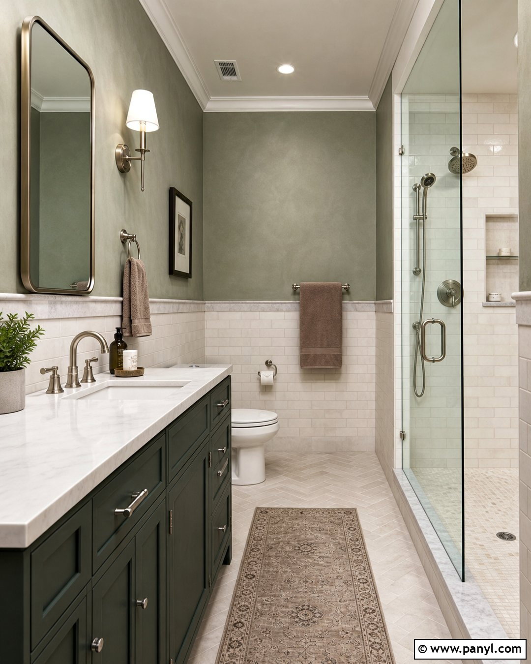 Lime Wash Bathroom With Half Wall Tile - 20 Lime Wash Walls In Bathroom Ideas