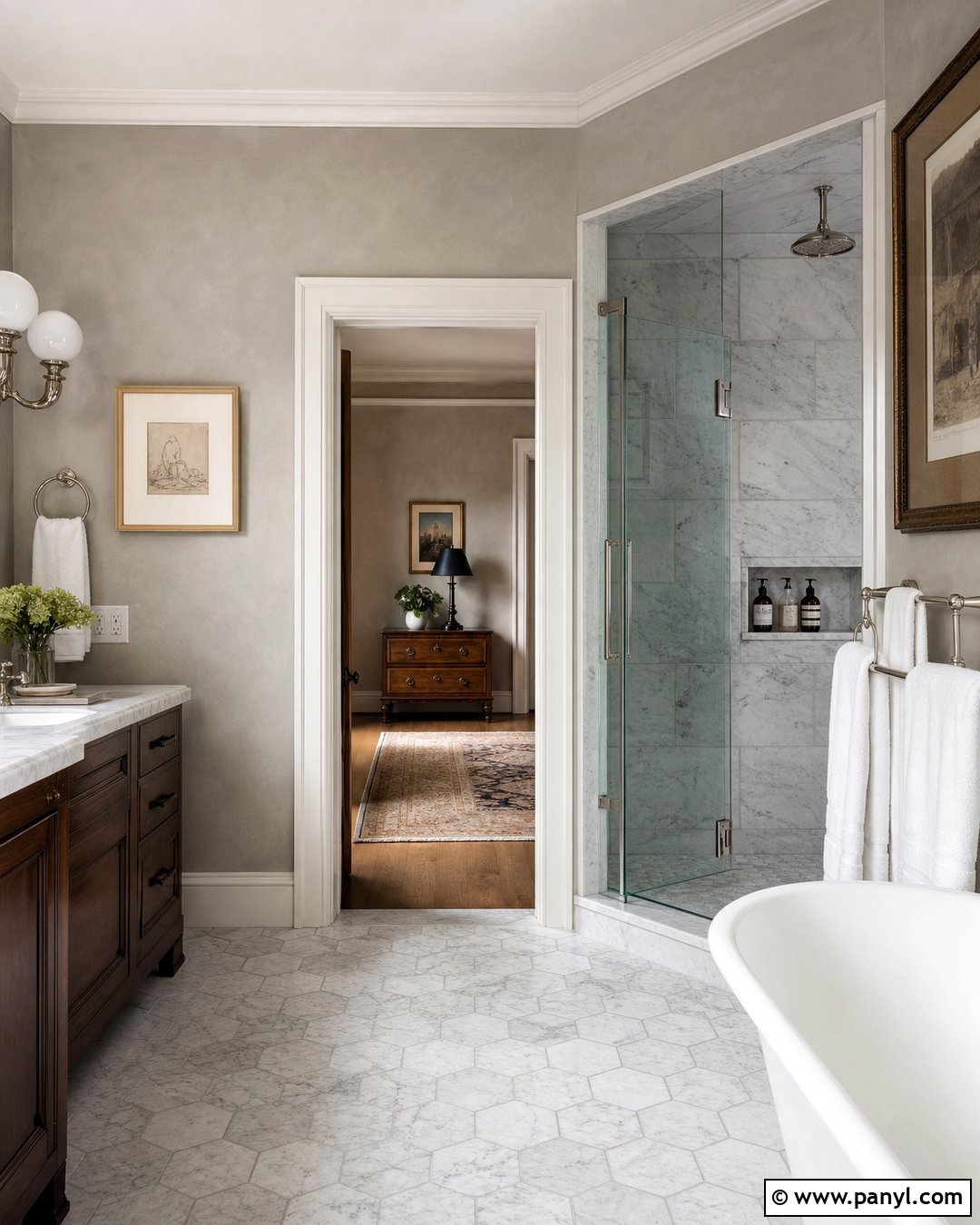 Lime Wash Bathroom With Marble - 20 Lime Wash Walls In Bathroom Ideas