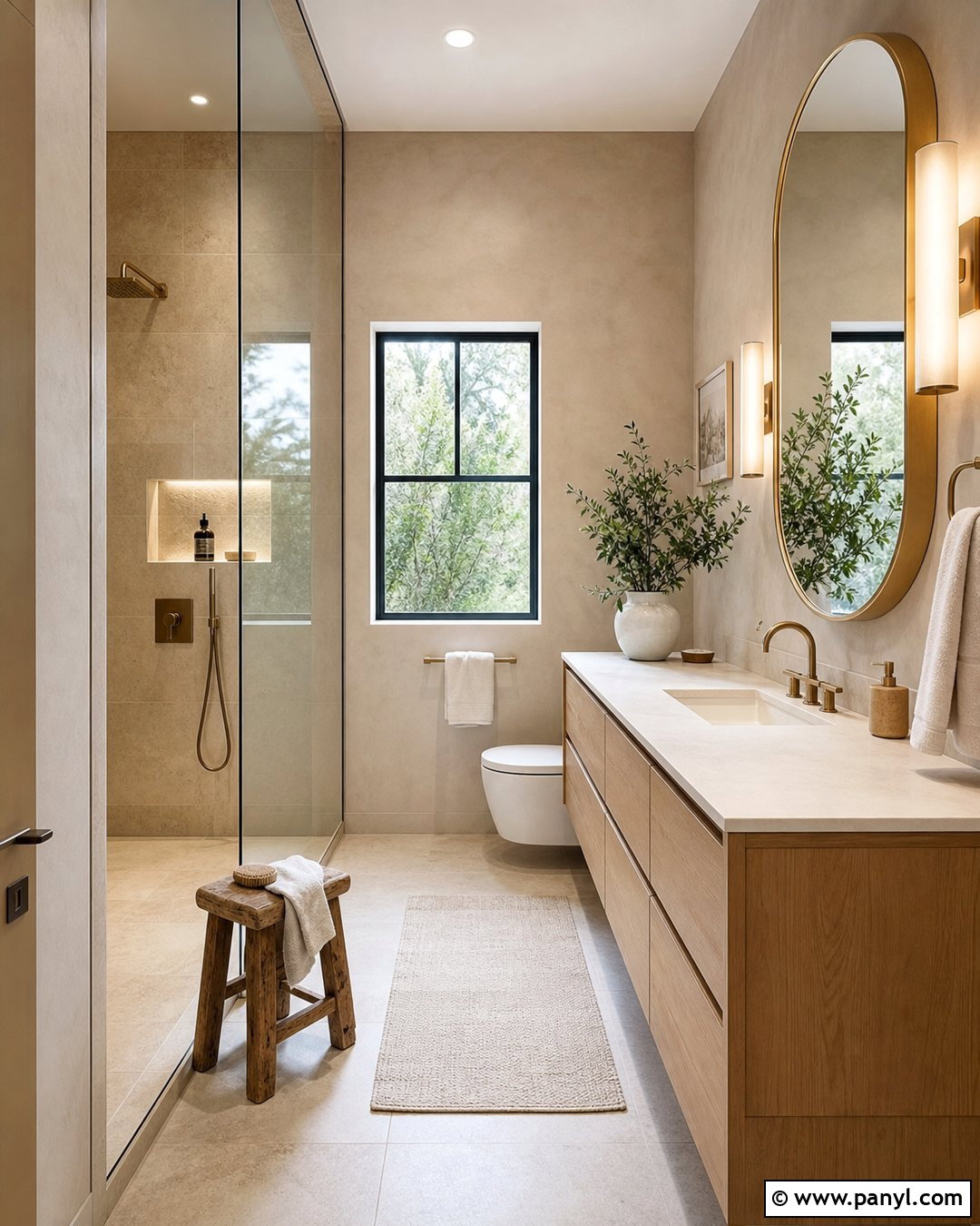 Lime Wash Bathroom With Travertine - 20 Lime Wash Walls In Bathroom Ideas