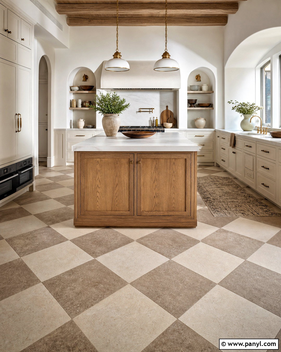 Limestone Checkerboard Flooring - 20 flooring ideas