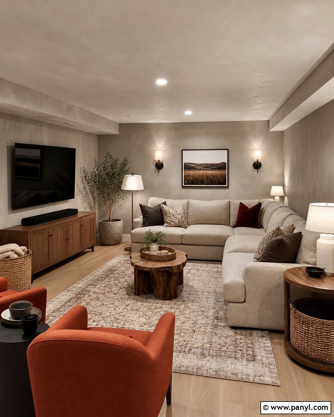 Limewash Basement Den - 25 Limewash Walls And Ceiling Ideas