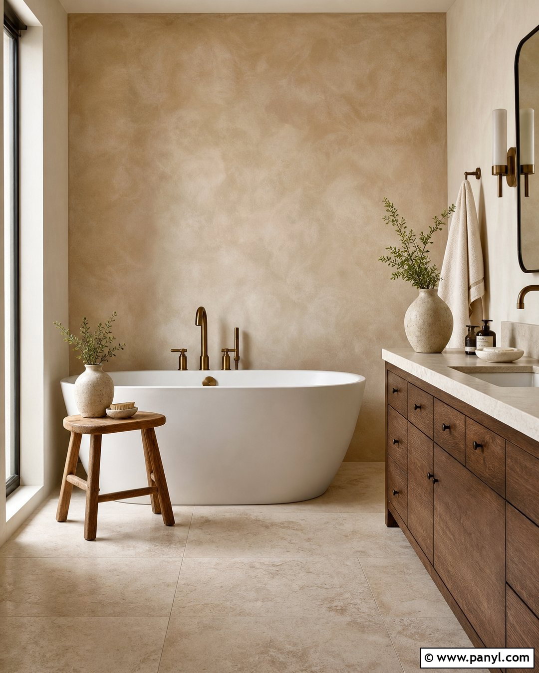 Limewash Bathroom Accent Wall - 20 Bathroom Accent Wall Ideas