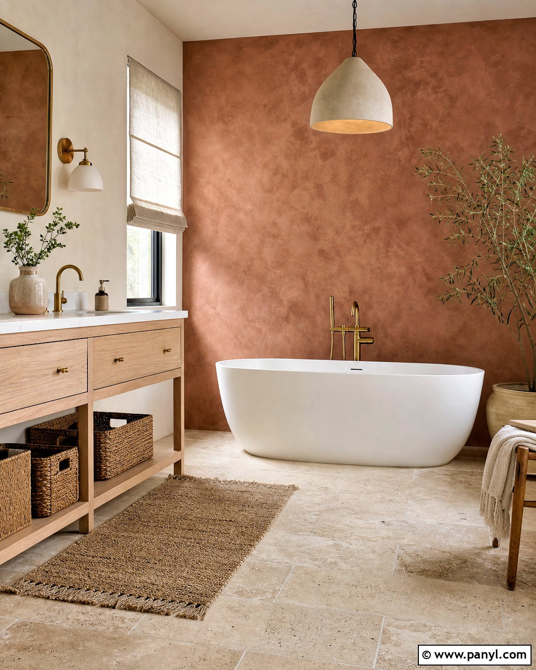Limewash Bathroom Wall - 20 bathroom statement wall ideas