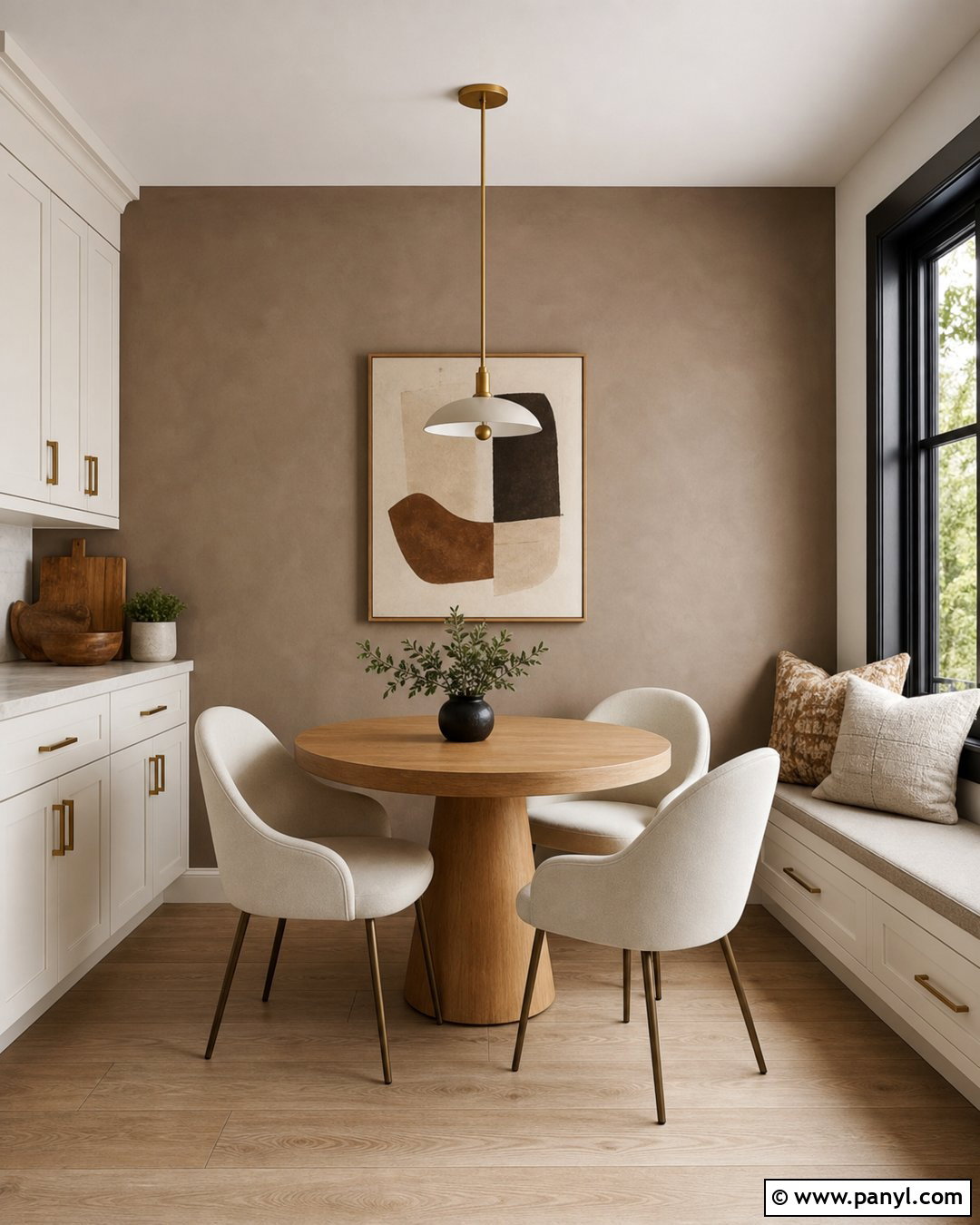 Limewash Dining Nook Accent Wall - 20 Accent Wall Small Apartment Ideas