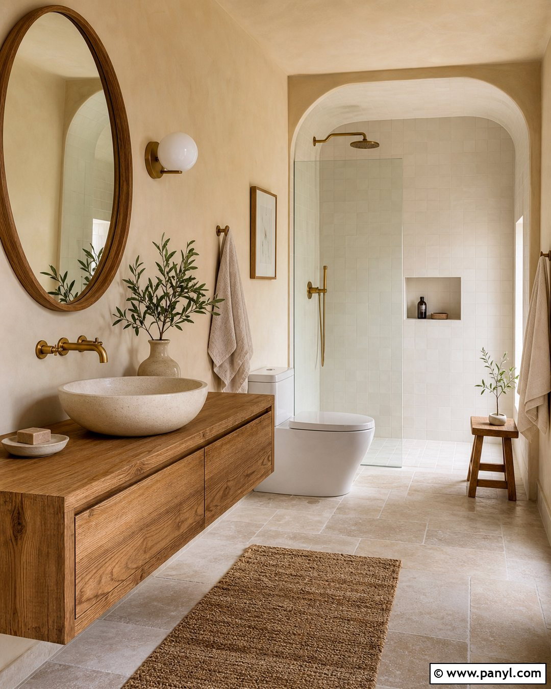 Limewash Effect Bathroom Walls - 25 Painted Walls Bathroom Ideas