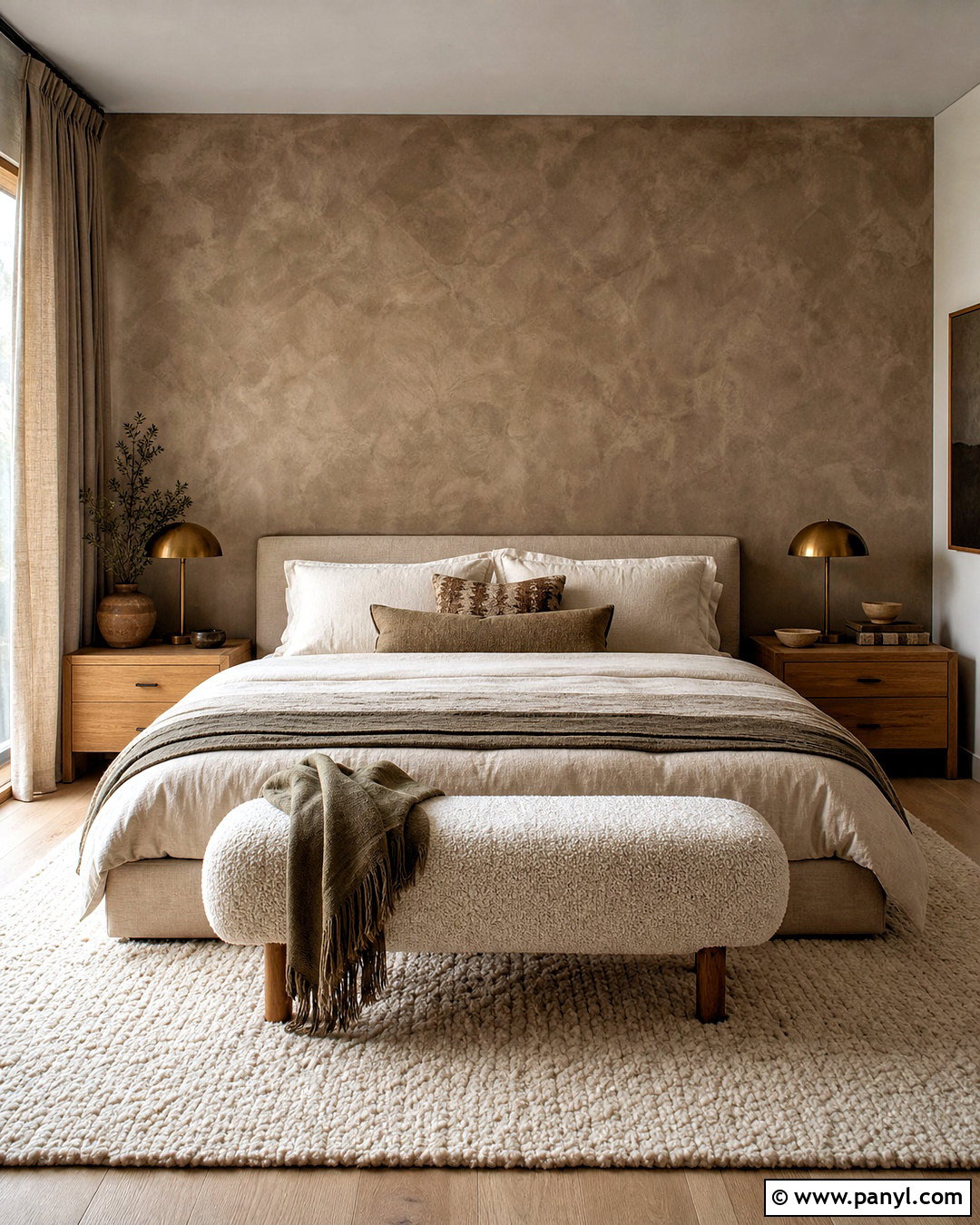 Limewash Effect Painted Accent Wall - 20 painted accent wall ideas
