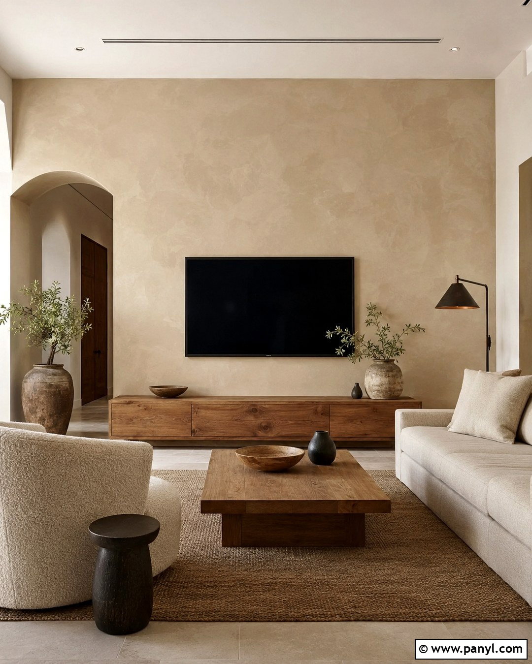 Limewash Effect TV Wall - 20 Paint Around Tv On Wall Ideas