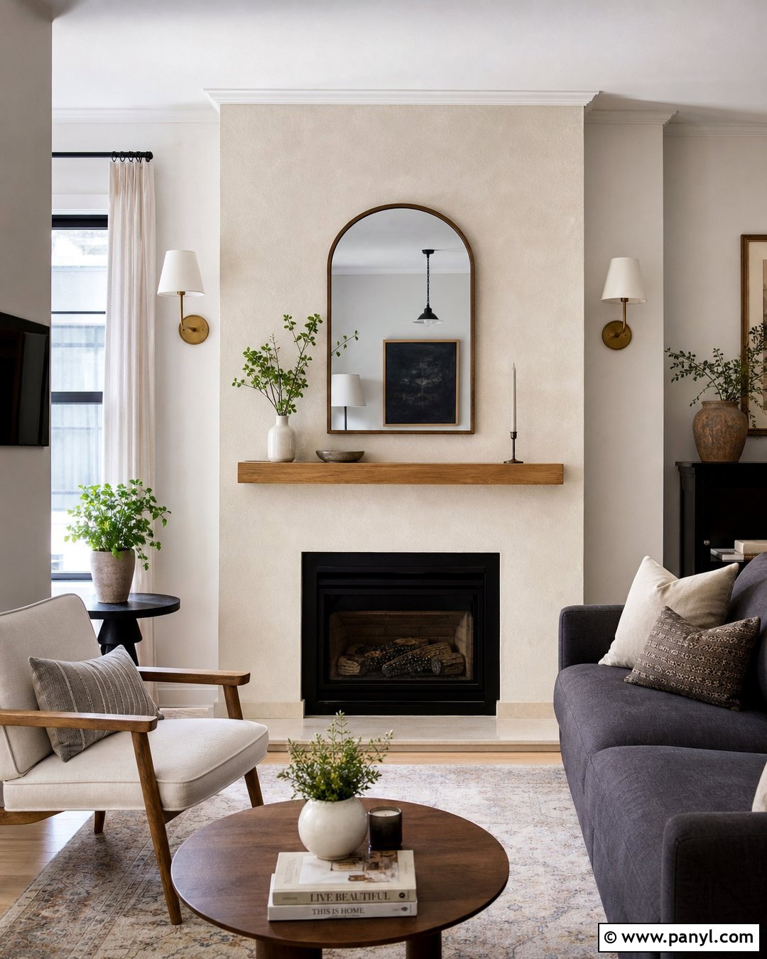 Limewash Fireplace In A Small Living Room - 20 Limewash Paint Fireplace Wall Ideas
