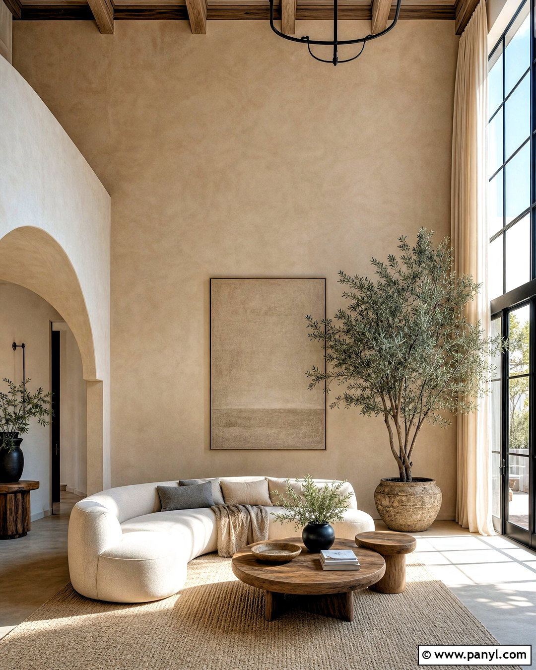 Limewash High Ceiling Accent Wall - 20 high ceiling wall design ideas