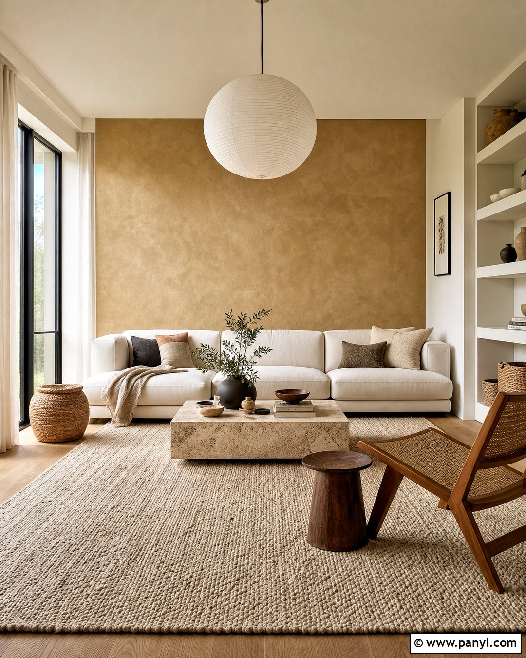 Limewash Living Room Accent Wall - 20 apartment accent wall ideas