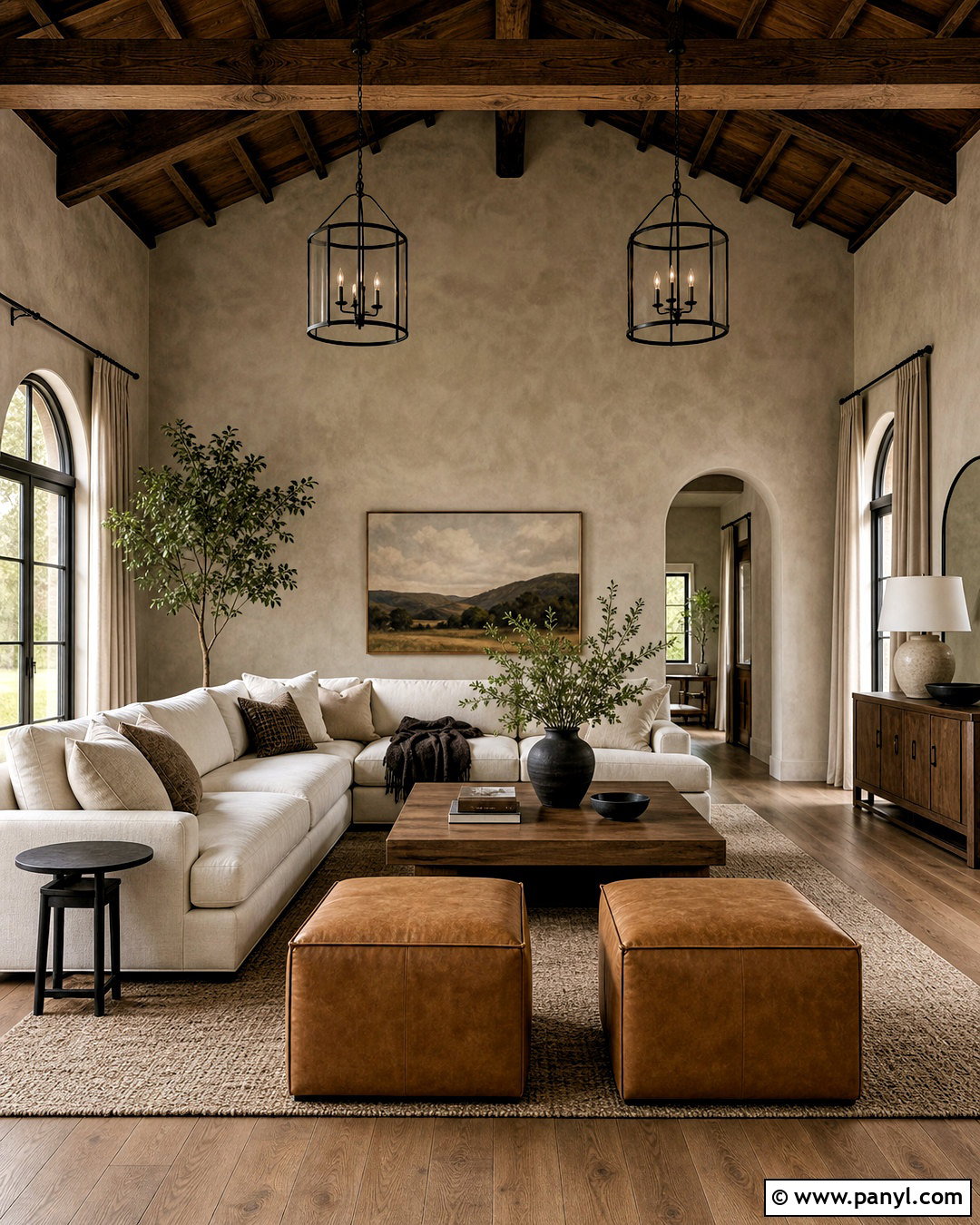 Limewash Living Room With Wood Beams - 20 limewash walls living rooms