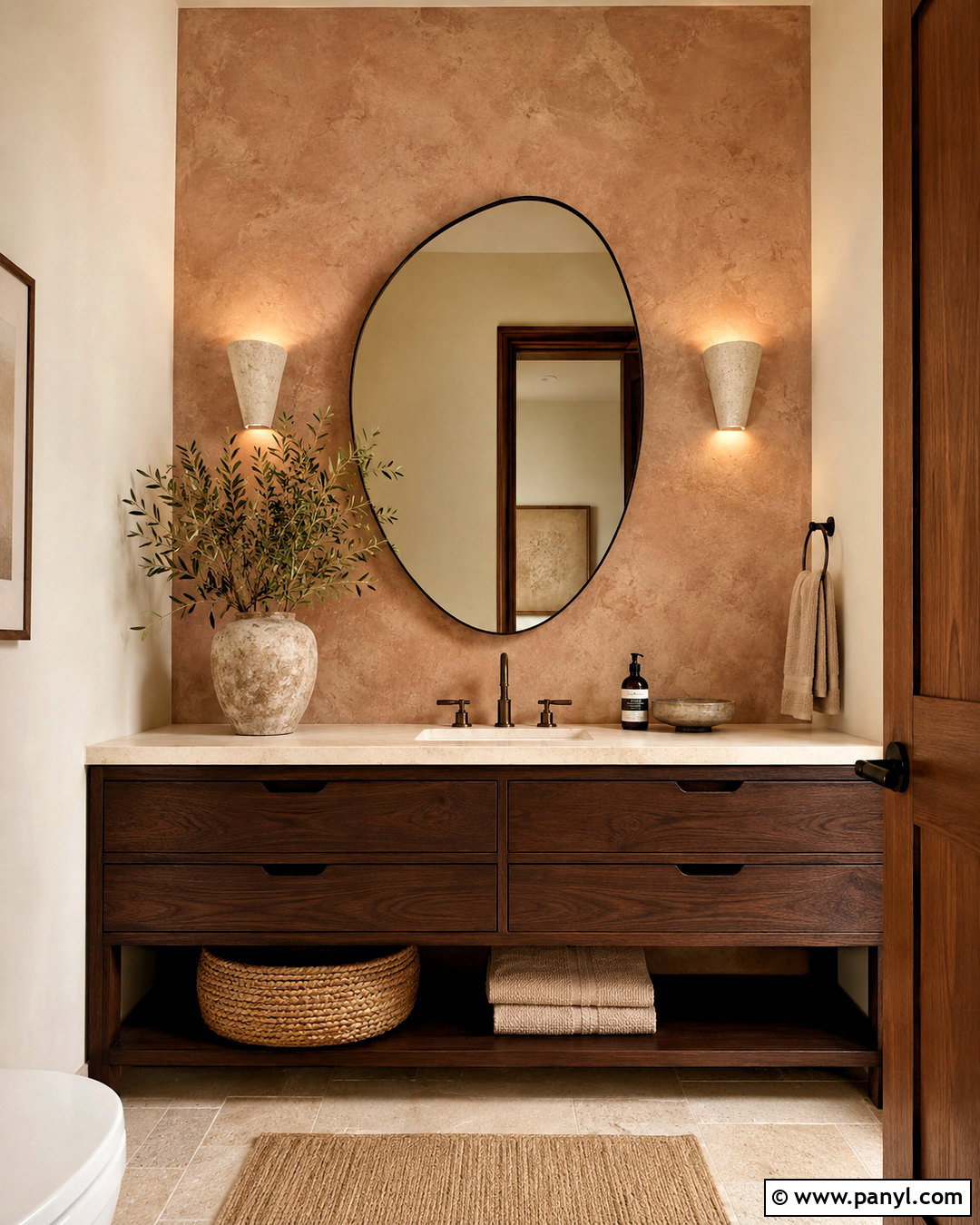 Limewash Powder Room Accent Wall - 20 powder room accent wall ideas