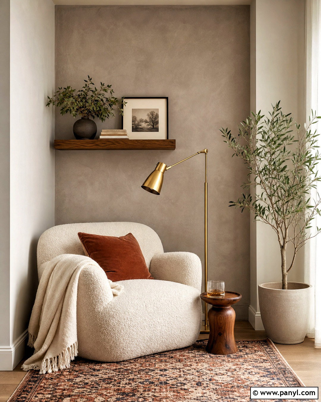 Limewash Reading Nook Accent Wall - 20 small accent wall ideas