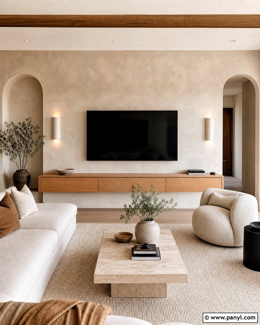 Limewash TV Accent Wall - 20 behind tv accent wall ideas