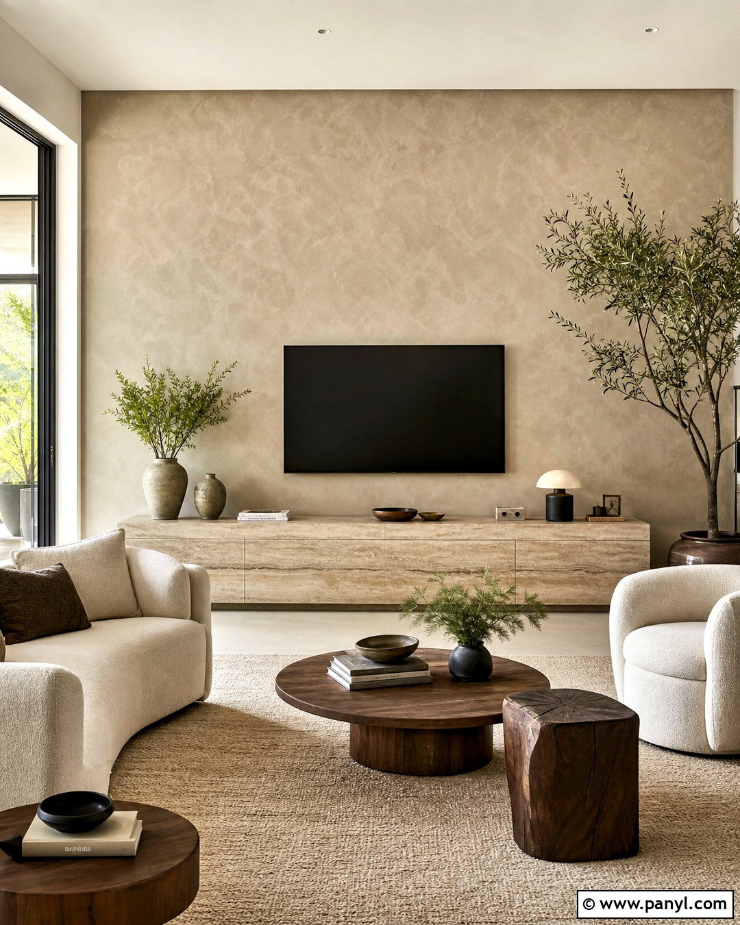 Limewash TV Accent Wall - 20 accent walls in living room with tv ideas