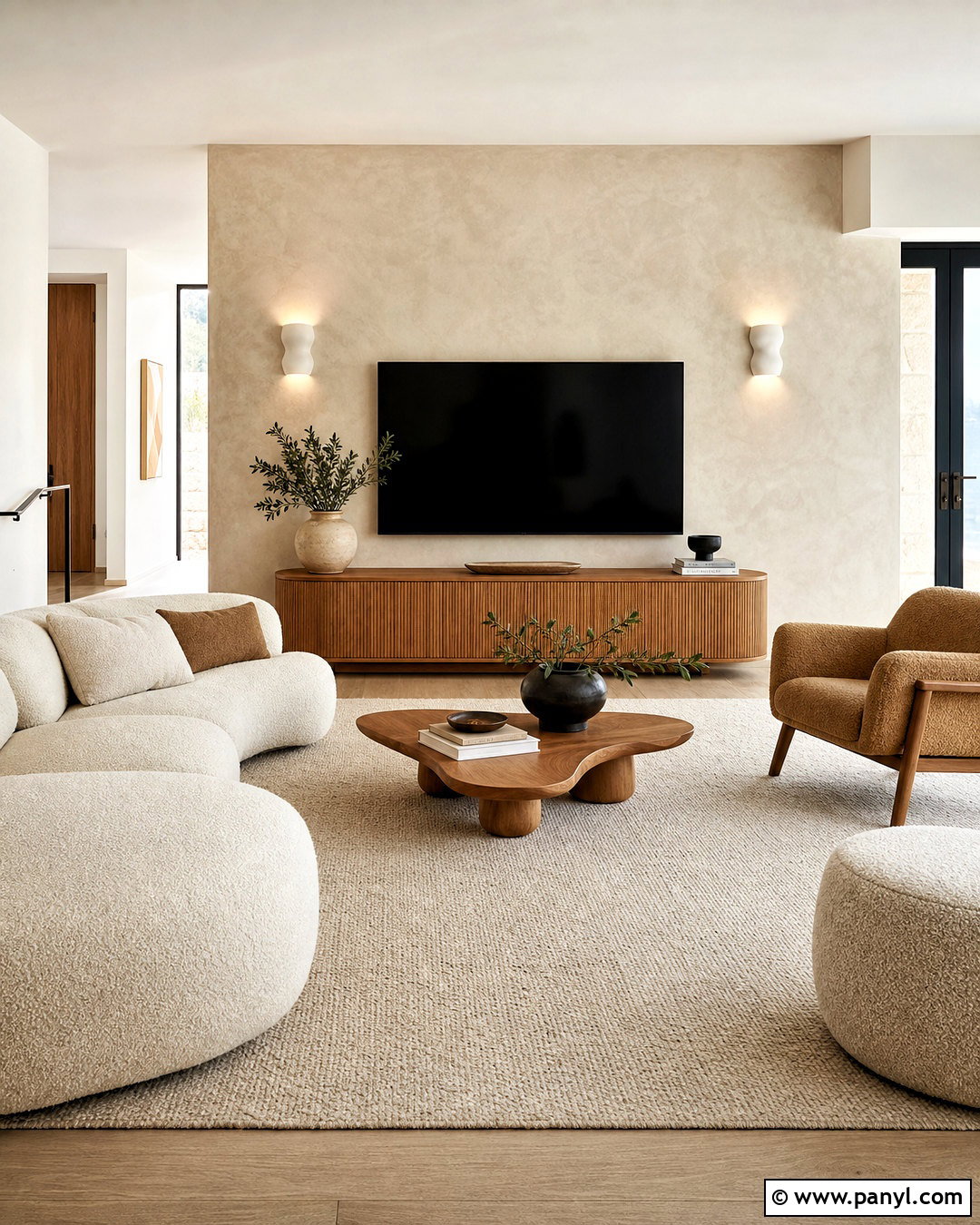 Limewash TV Wall - 20 tv wall design diy ideas