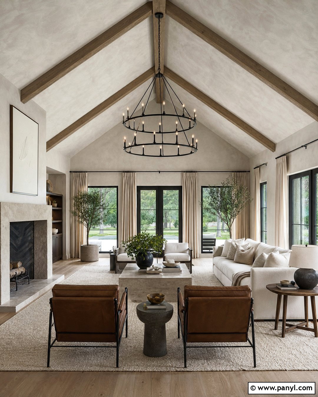 Limewash Vaulted Ceiling With Beams - 25 Limewash Walls And Ceiling Ideas
