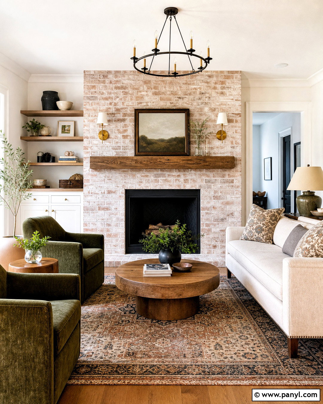 Limewashed Brick Fireplace Wall - 20 fireplace accent wall ideas