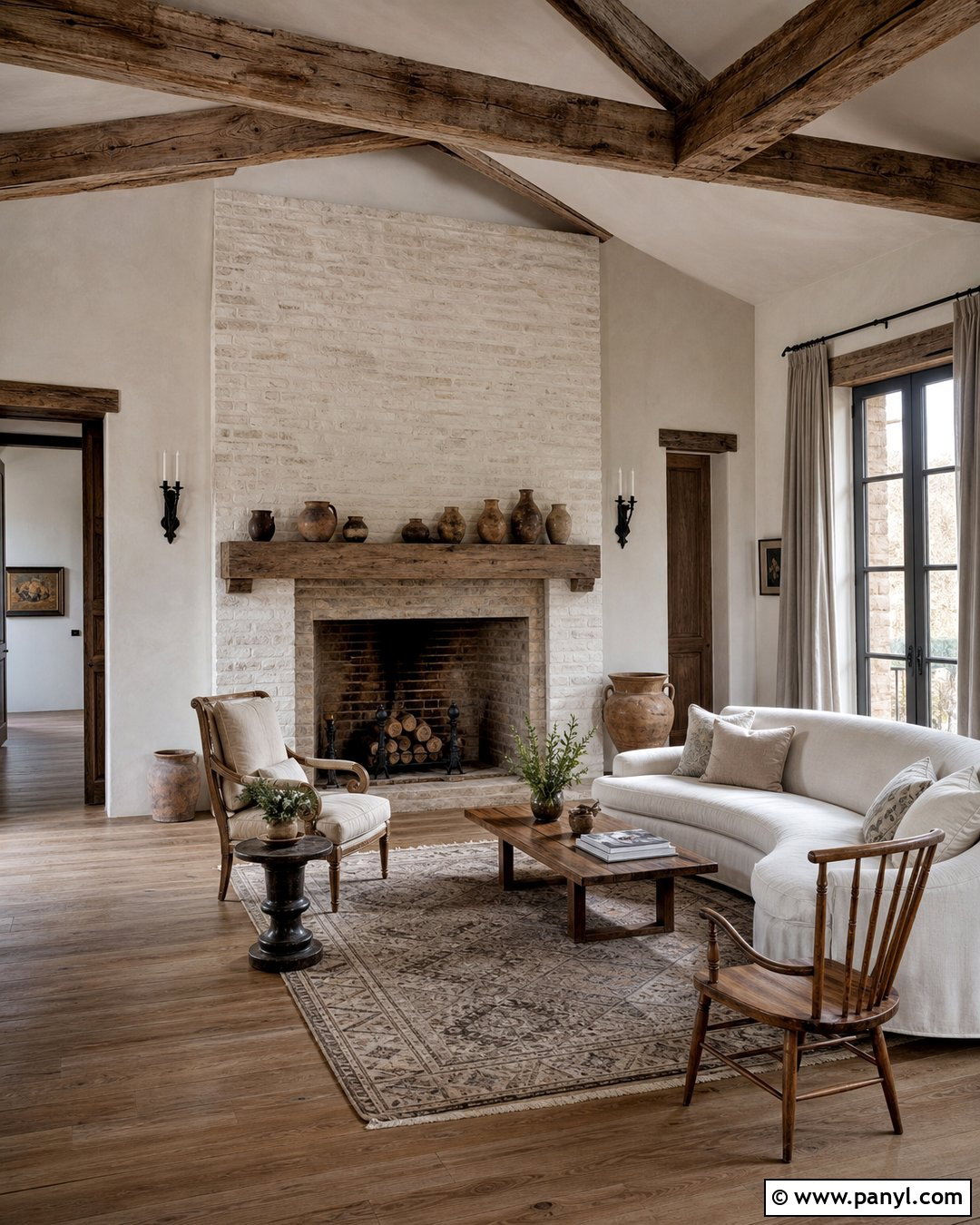Limewashed Brick Fireplace - 20 Interior Painted Brick Ideas