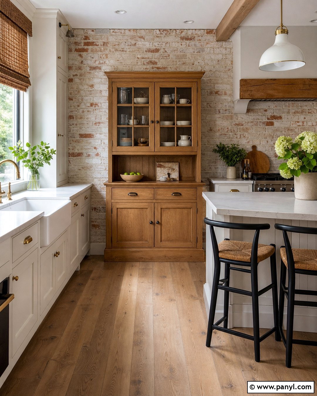 Limewashed Brick Rustic Accent Wall - 30 Rustic Accent Wall Ideas