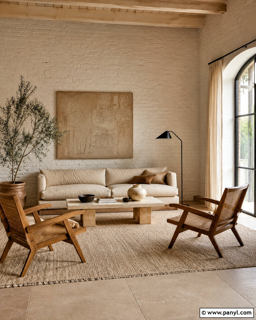 Limewashed Brick Wall Living Room - 20 painted brick walls living room ideas