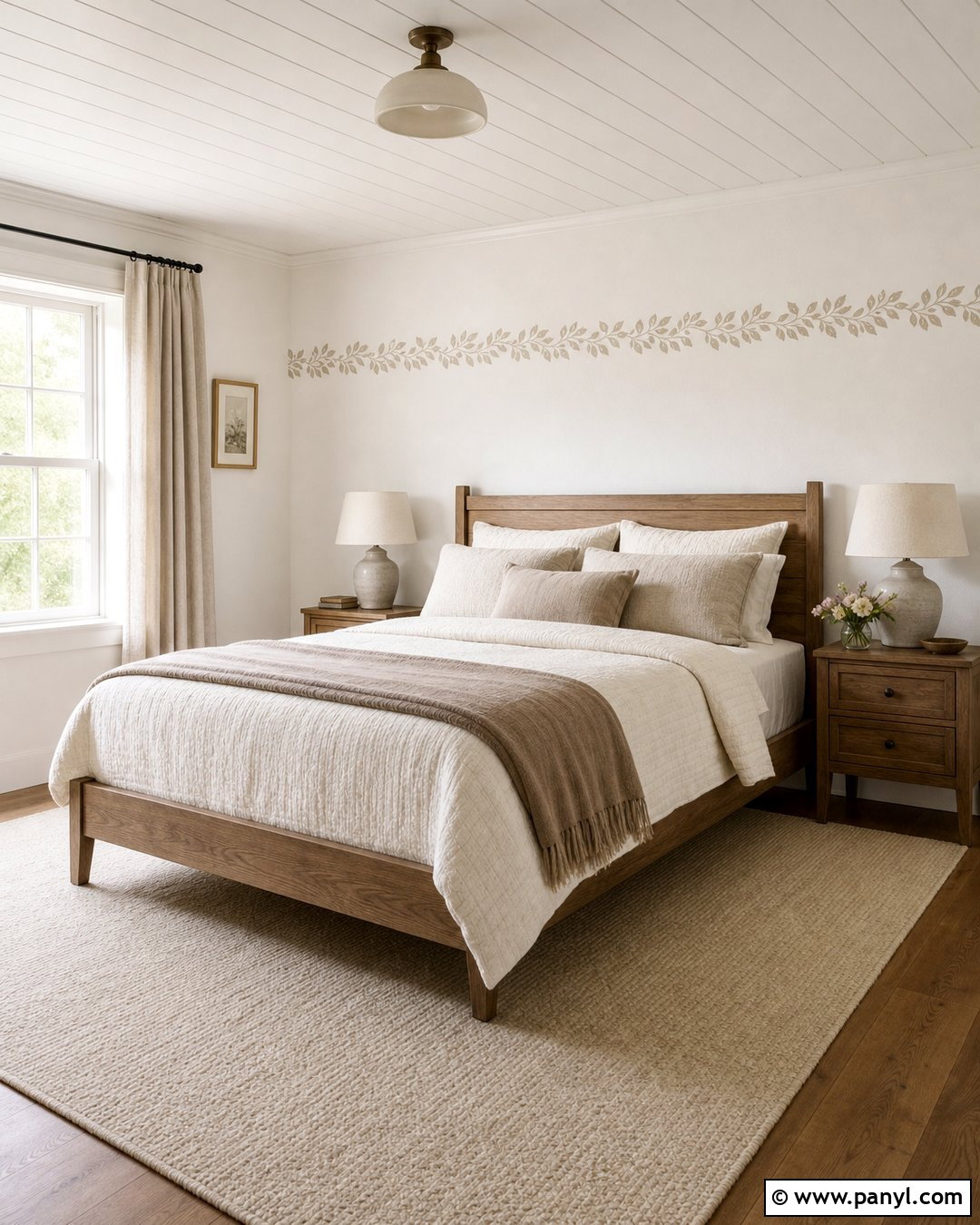 Linen Stencil Wall Border - 20 Neutral Color Wall Border Ideas