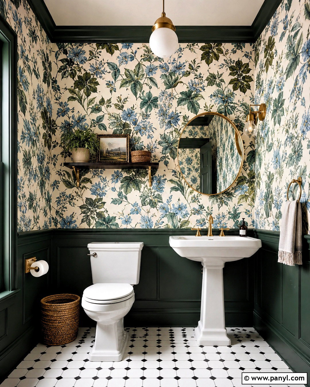 Little Toilet With Bold Wallpaper - 20 little toilet ideas
