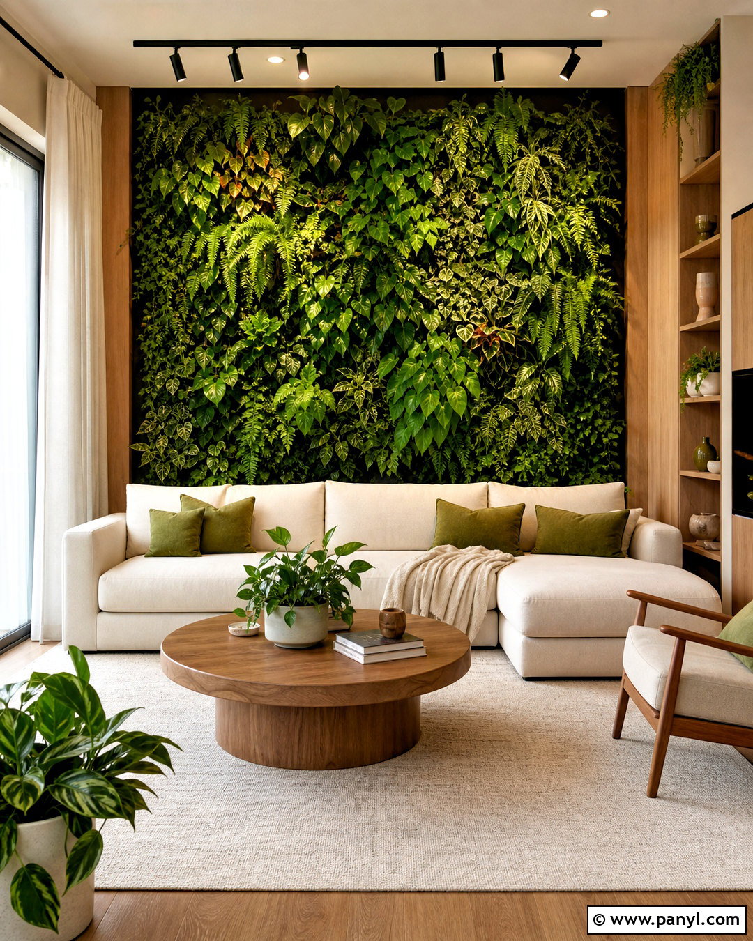 Living Room Green Wall Behind Sofa - 20 indoor green wall design ideas