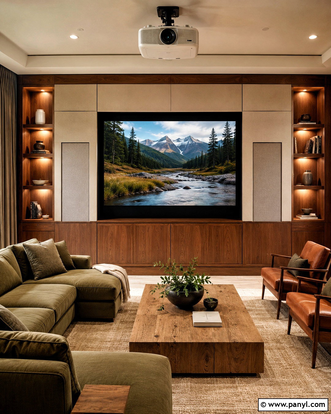 Living Room Projector Built In Cabinet - 20 living room with projector ideas