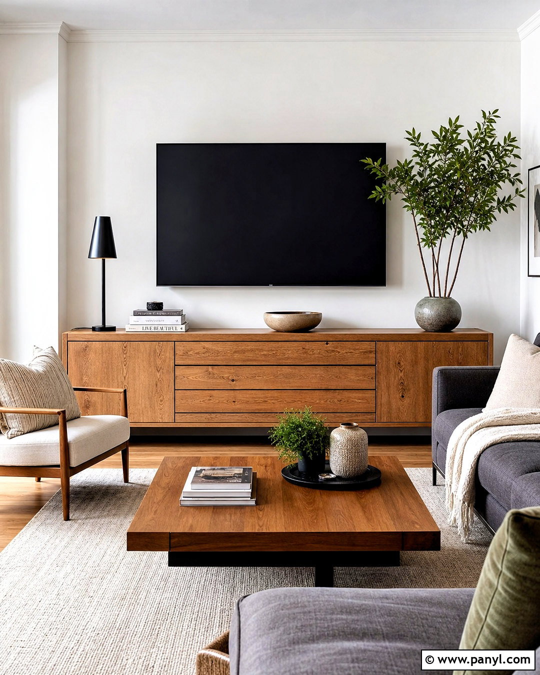 Living Room Sideboard With A TV - 20 sideboard styling decor ideas