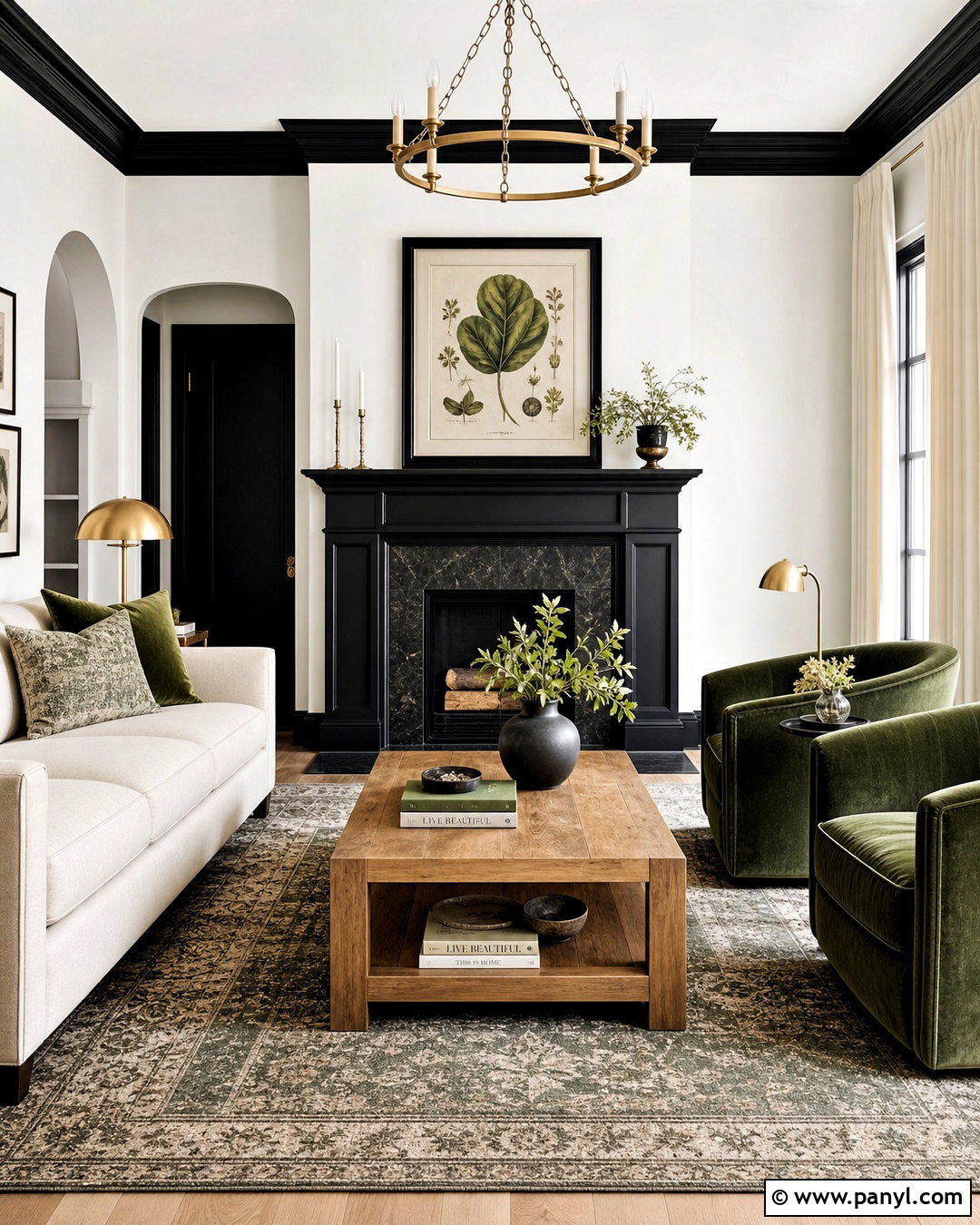 20 White Walls Black Trim Living Room Ideas for Bold Style