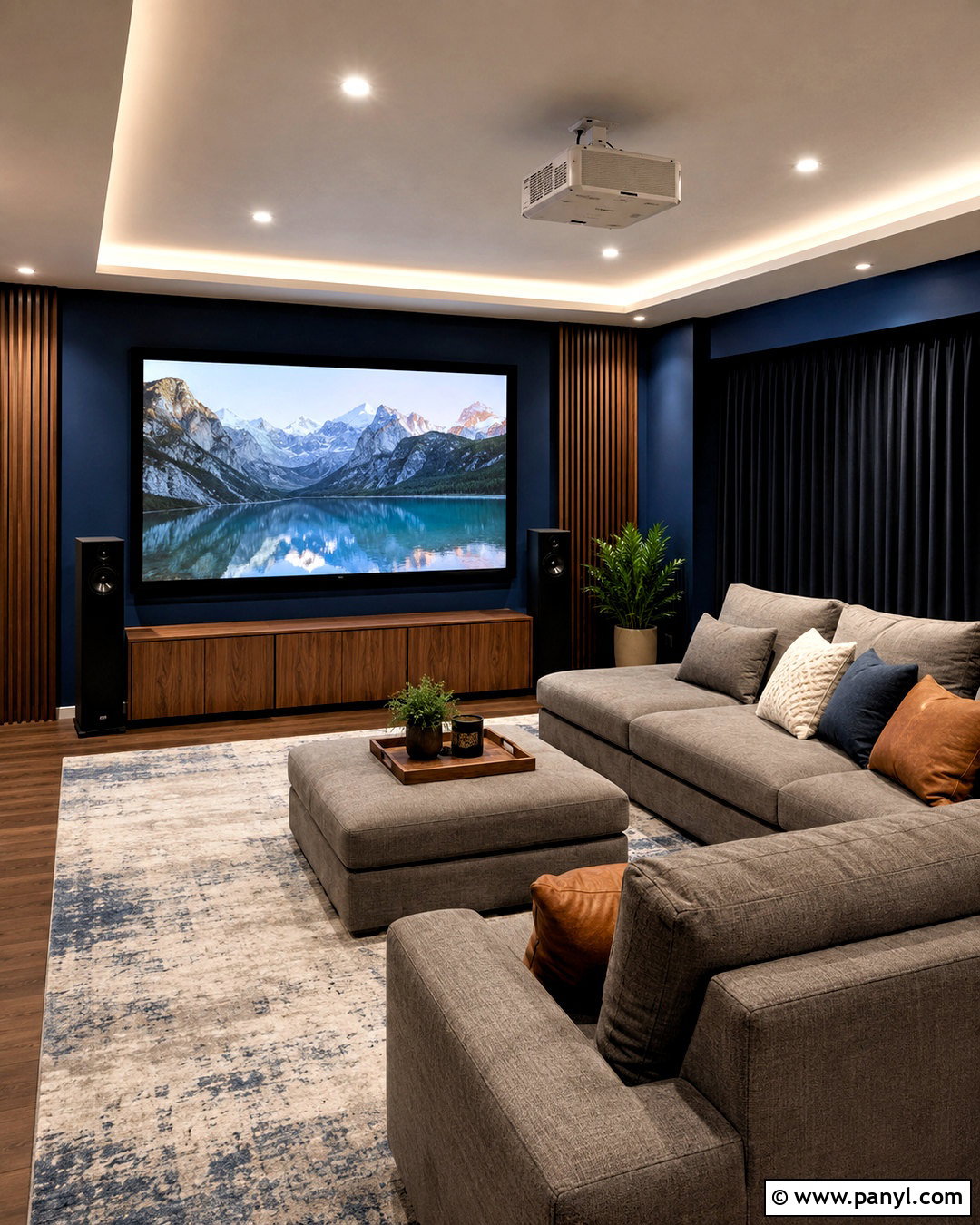Living Room With Ceiling Mounted Projector - 20 living room with projector ideas