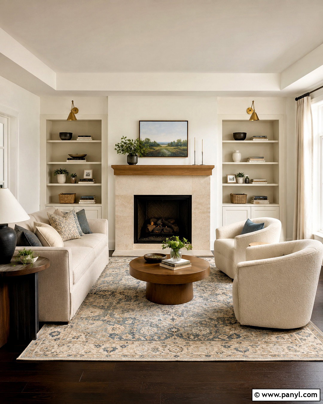 Living Room With Dark Floors And Fireplace - 20 living room designs dark floors