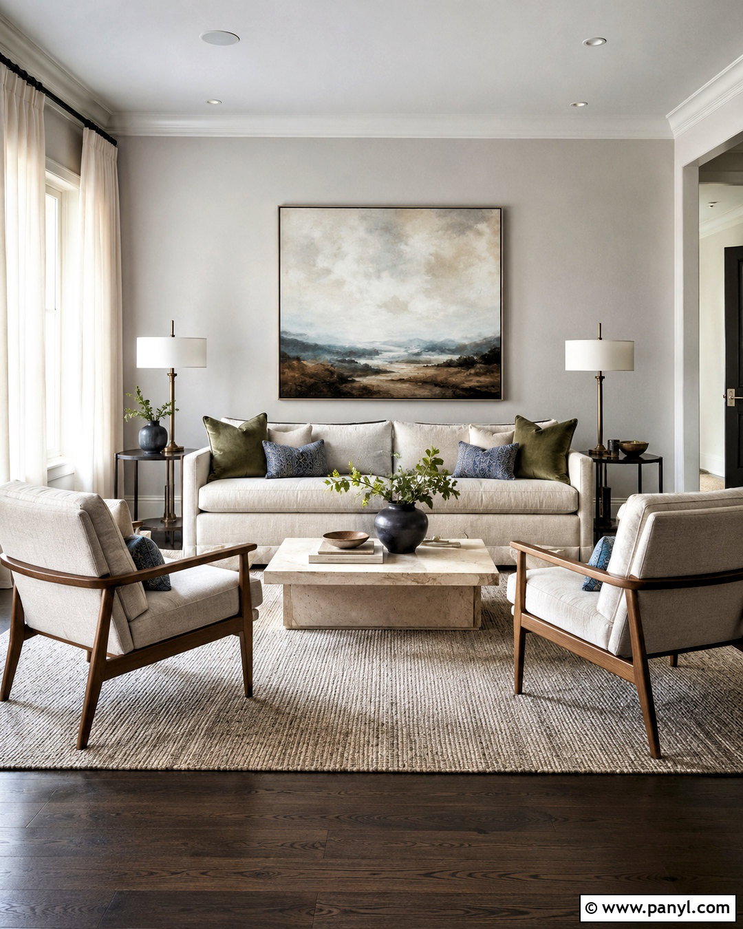 Living Room With Dark Floors And Light Sofa - 20 living room designs dark floors