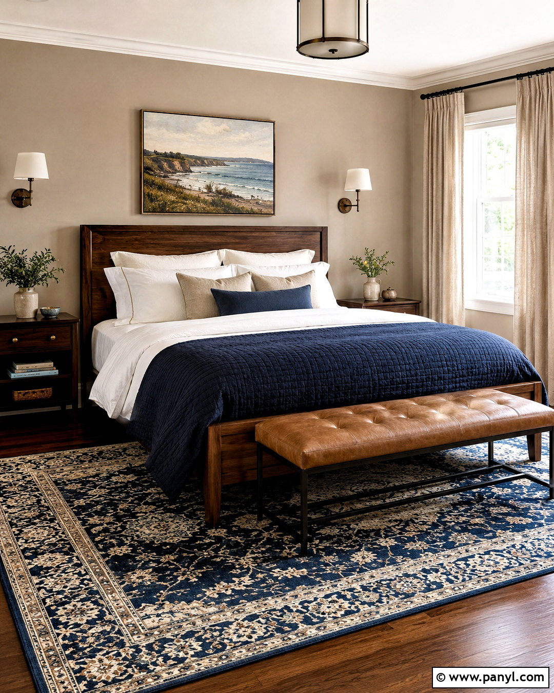 Loggia Bedroom With Navy Accents - 20 loggia sherwin williams ideas