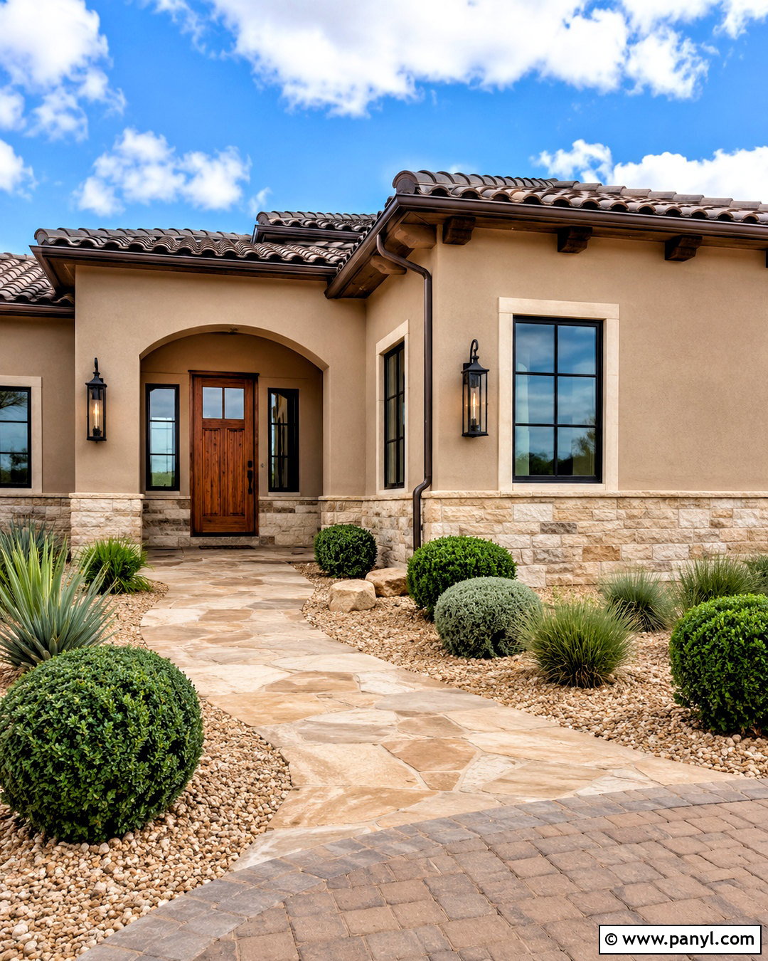 Loggia Stucco Exterior With Wood Door - 20 loggia sherwin williams ideas