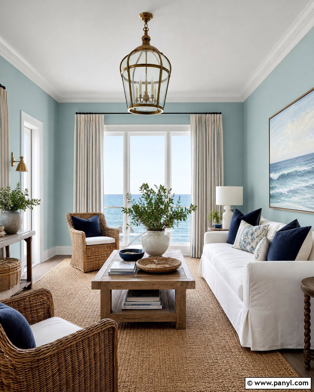 Looking Glass Coastal Living Room - 20 Looking Glass Paint Color Ideas