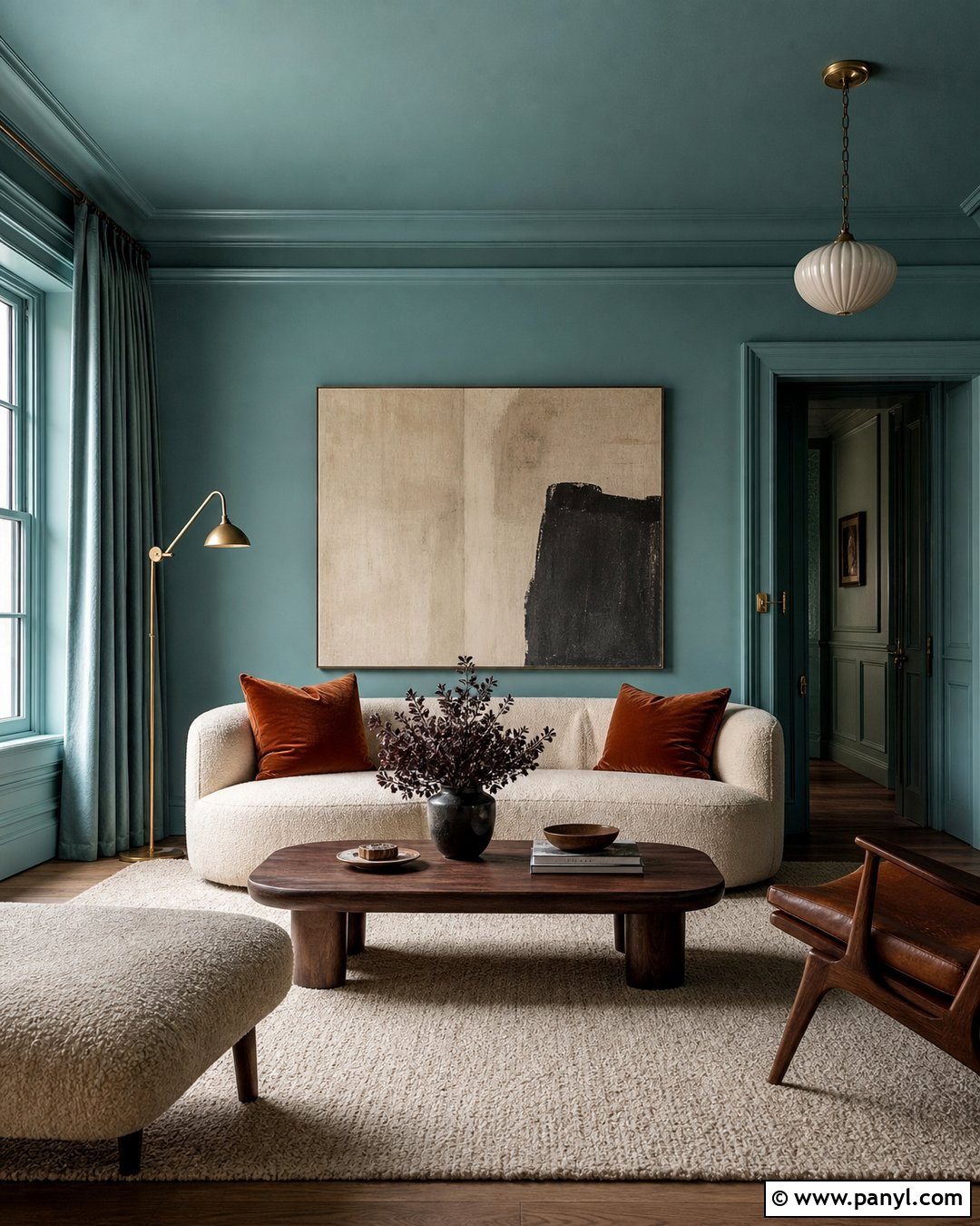 Looking Glass Color-Drenched Room - 20 Looking Glass Paint Color Ideas