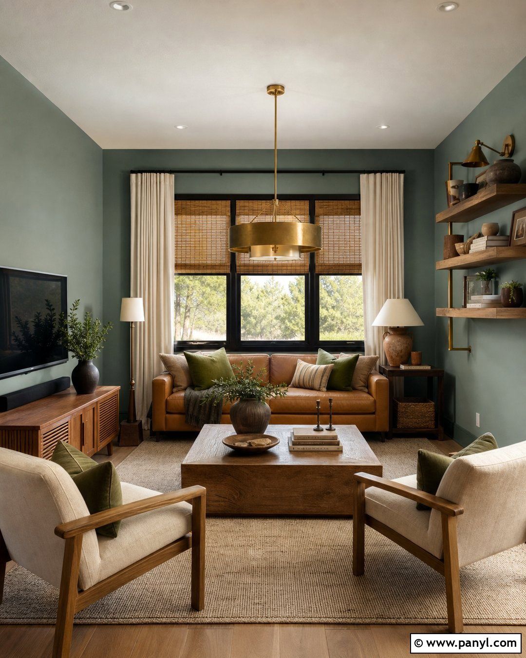 Looking Glass With Warm Wood - 20 Looking Glass Paint Color Ideas