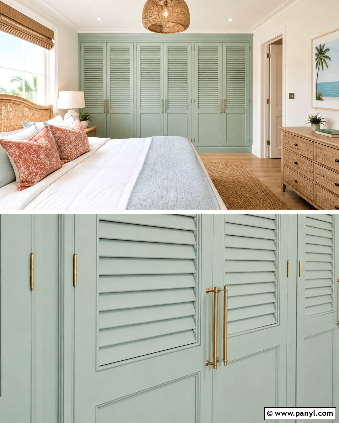 Louvered Painted Built In Wardrobes - 20 painted built in wardrobes
