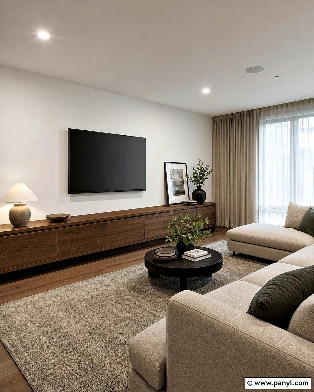 Low Cabinet TV Wall - 20 simple tv wall design ideas