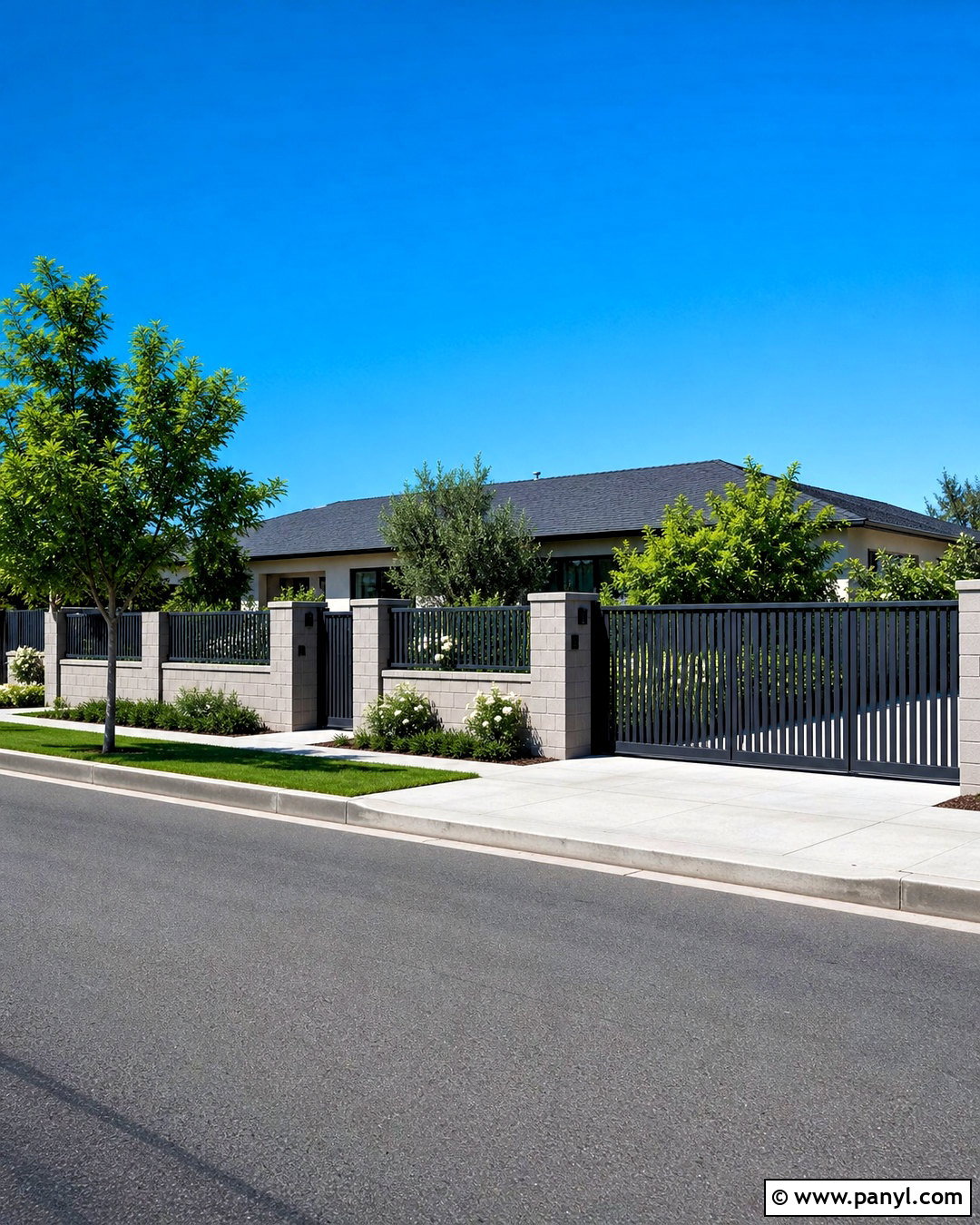 Low Compound Wall With Fence - 20 simple compound wall design ideas