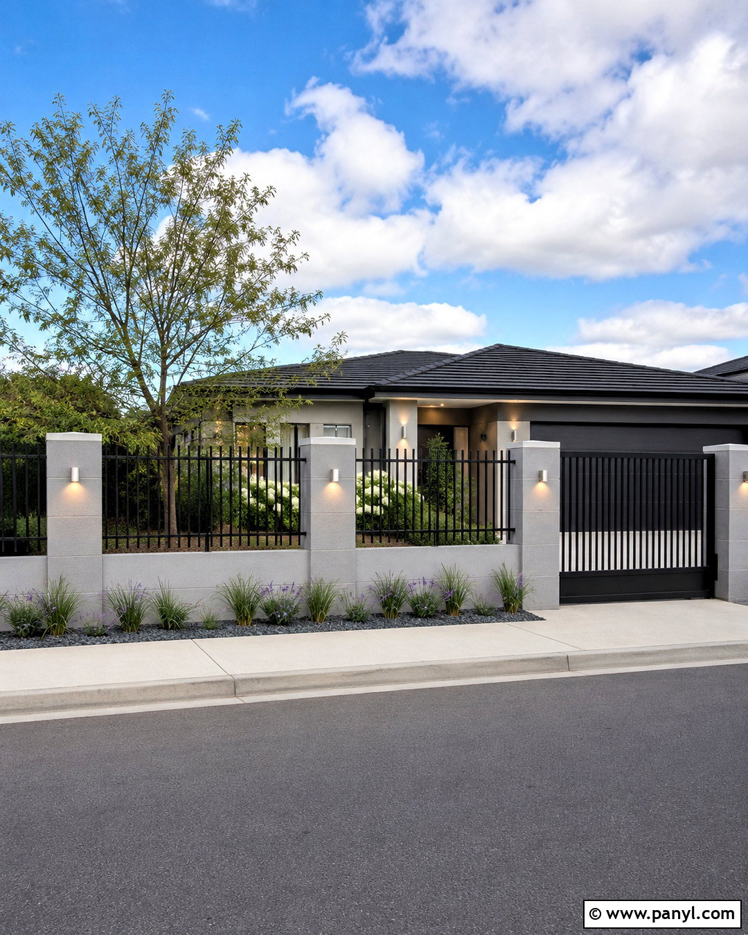 Low Compound Wall With Metal Fence - 20 compound wall design exterior modern ideas