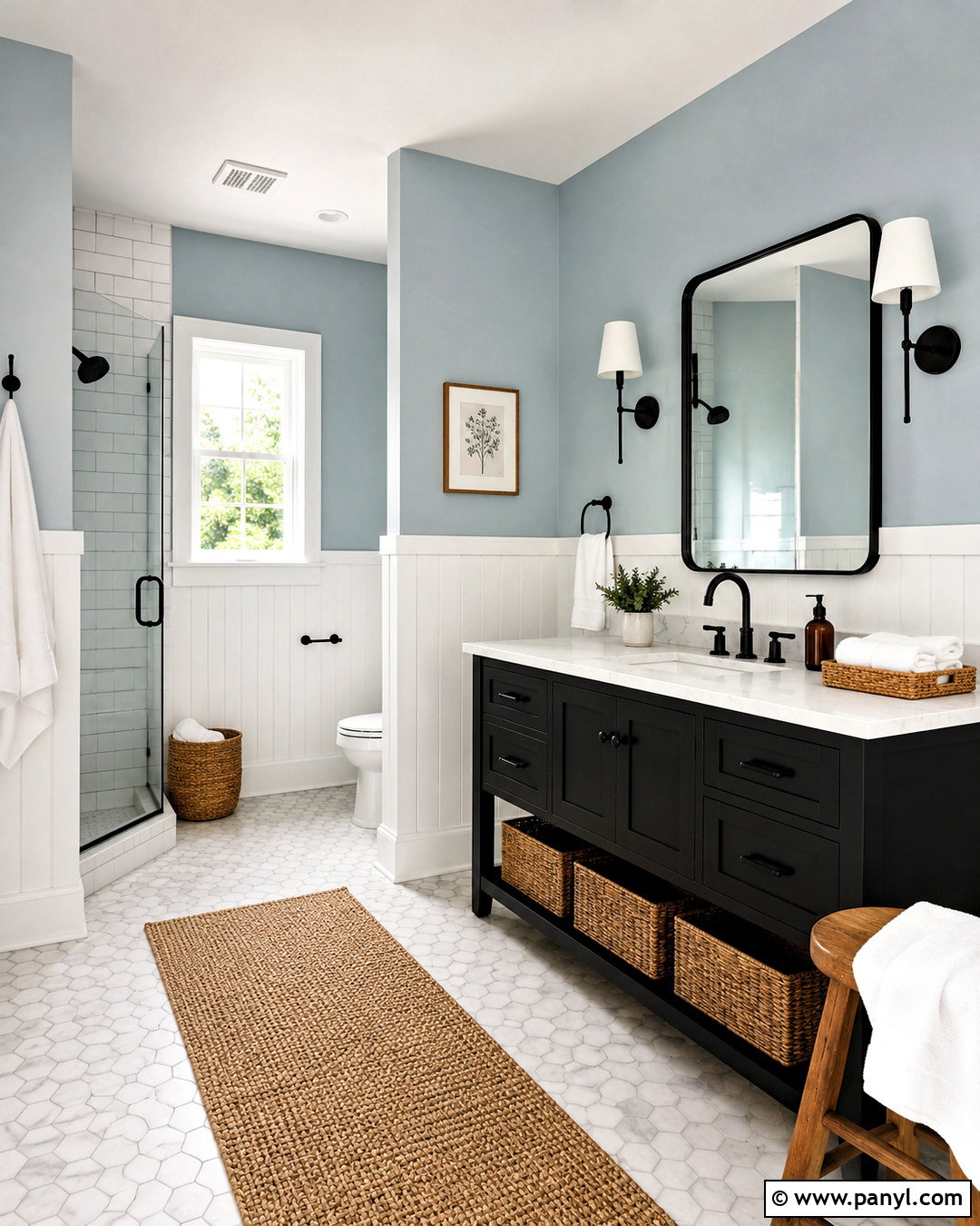 Lullaby Bathroom With Black Accents - 20 lullaby sherwin williams ideas