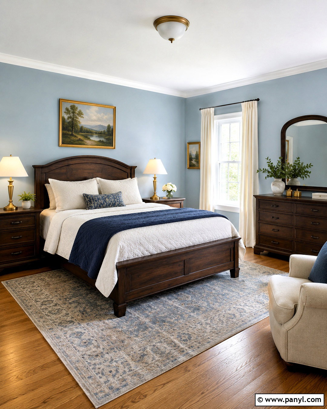 Lullaby Bedroom With Dark Wood Furniture - 20 lullaby sherwin williams ideas